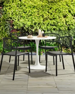 Set di 4 sedie da giardino GELA Nero