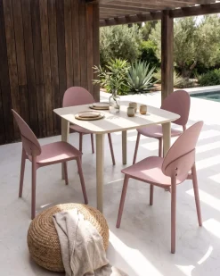 Set di 4 sedie da giardino CEARA Rosa