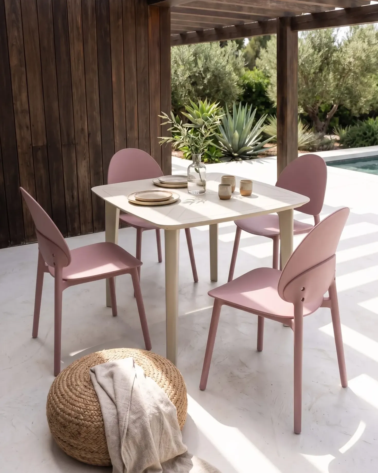 Set di 4 sedie da giardino CEARA Rosa