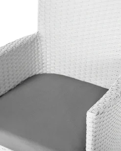 Set di 2 sedie da giardino con cuscini ITALY Rattan sintetico (PE) Bianco