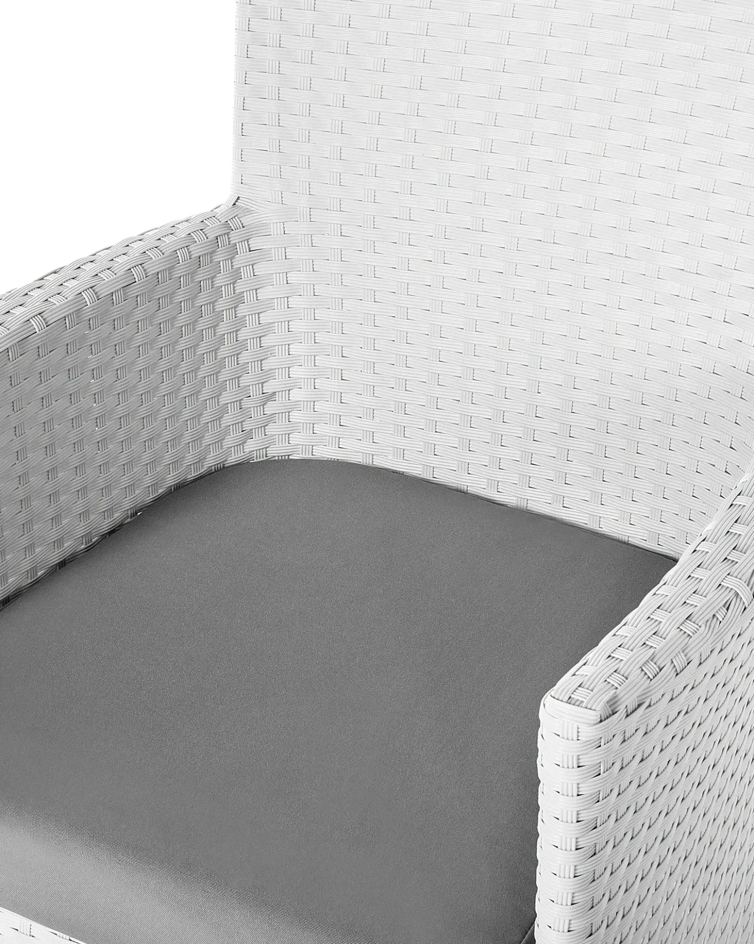 Set di 2 sedie da giardino con cuscini ITALY Rattan sintetico (PE) Bianco