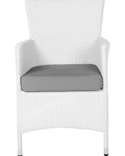 Set di 2 sedie da giardino con cuscini ITALY Rattan sintetico (PE) Bianco