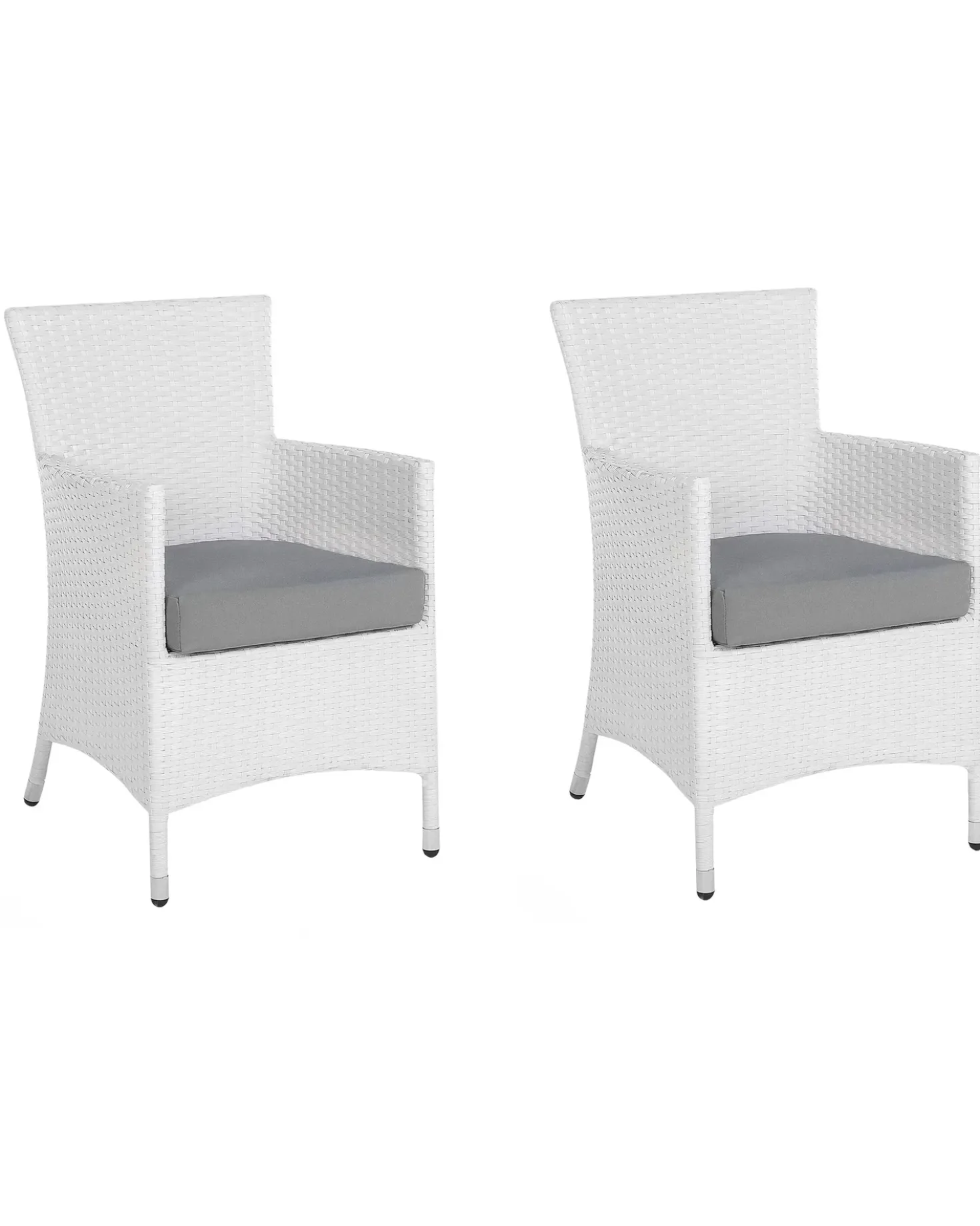 Set di 2 sedie da giardino con cuscini ITALY Rattan sintetico (PE) Bianco