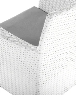 Set di 2 sedie da giardino con cuscini ITALY Rattan sintetico (PE) Bianco