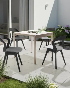 Set di 4 sedie da giardino LACHANIA Nero
