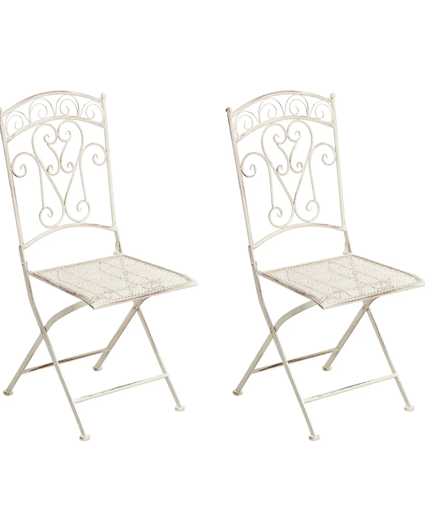 Set di 2 sedie da giardino JUINA Pieghevole Metallo Beige chiaro