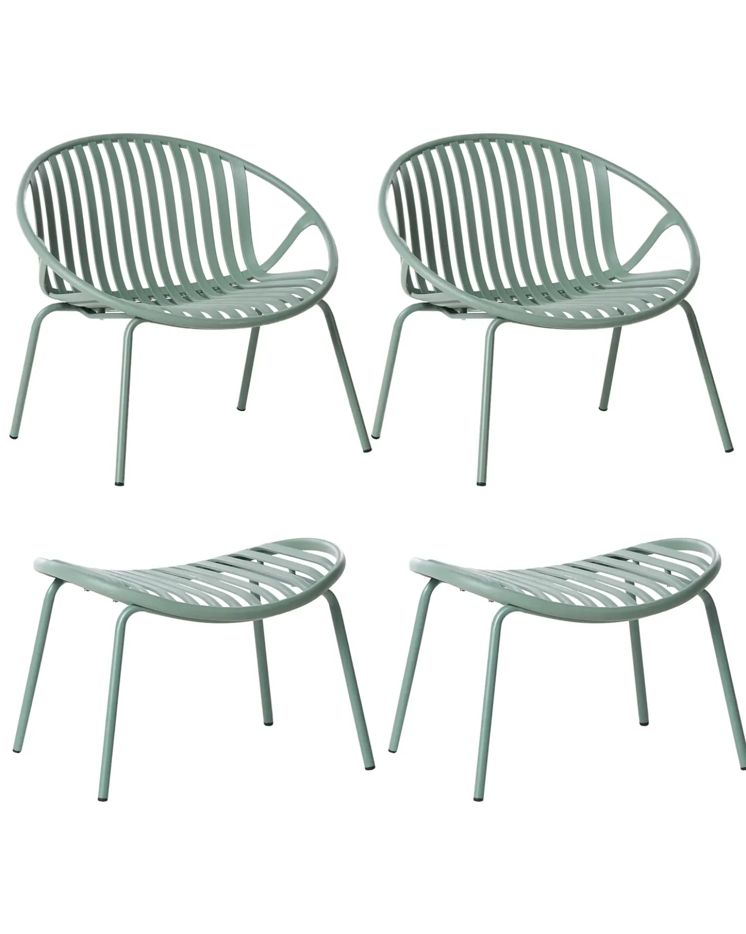 Set di 2 sedie da giardino CASPERIA con poggiapiedi Verde