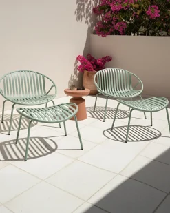 Set di 2 sedie da giardino CASPERIA con poggiapiedi Verde