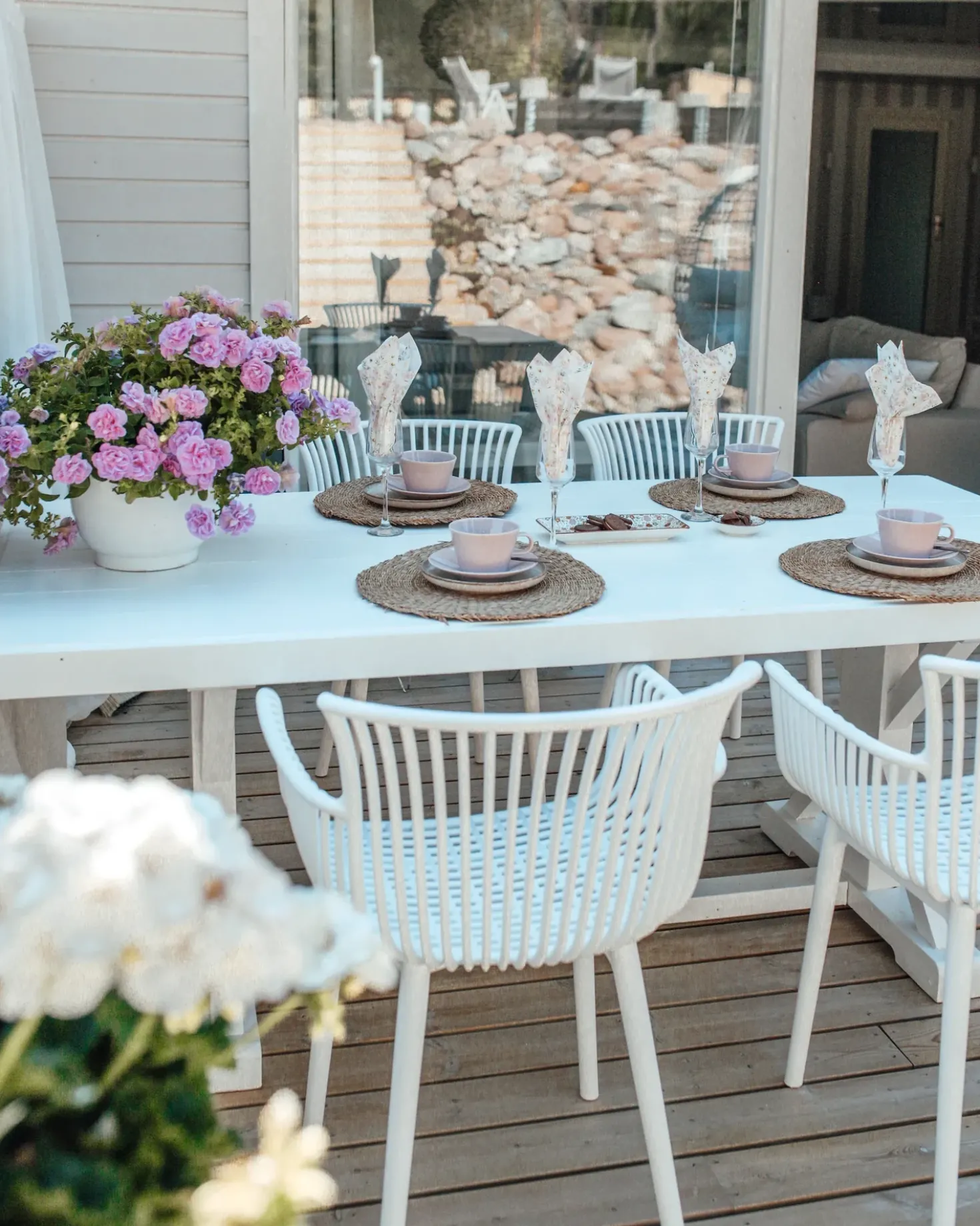 Set di 4 sedie da giardino PESARO Bianco