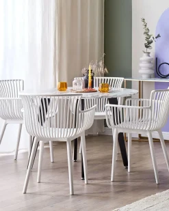 Set di 4 sedie da giardino PESARO Bianco