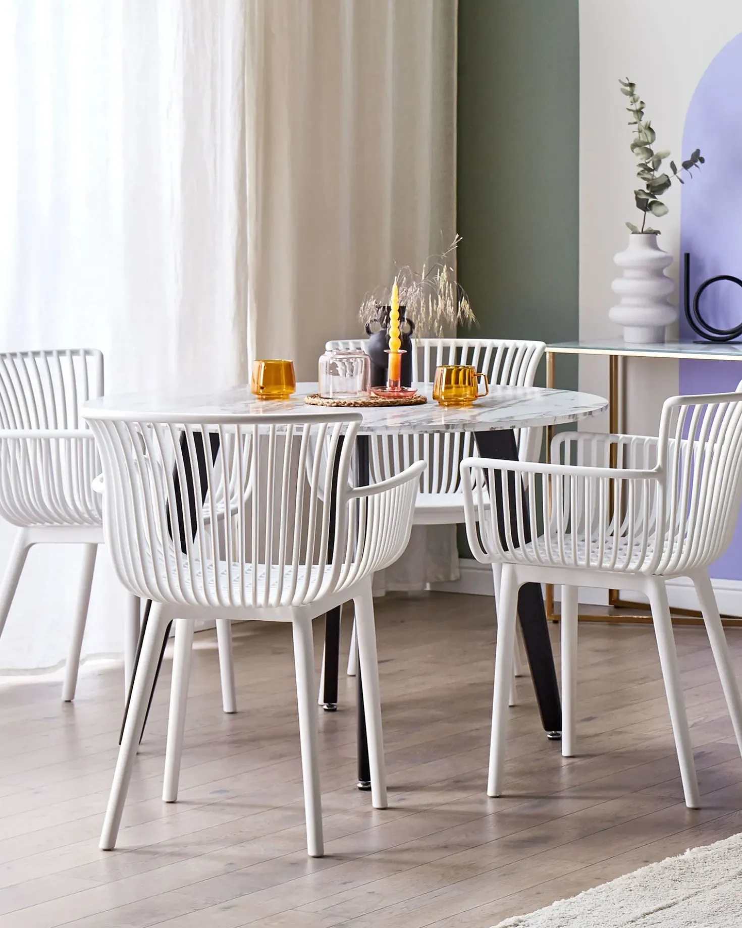 Set di 4 sedie da giardino PESARO Bianco