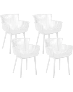 Set di 4 sedie da giardino PESARO Bianco