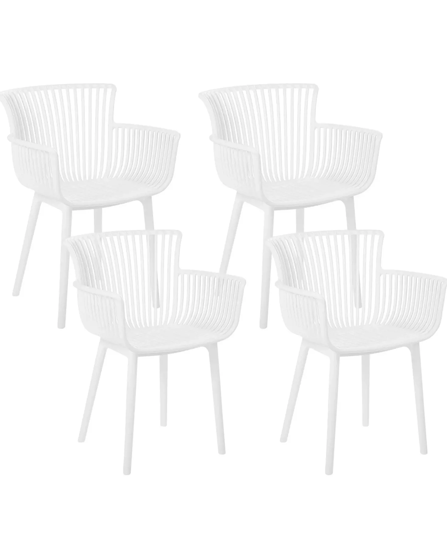 Set di 4 sedie da giardino PESARO Bianco