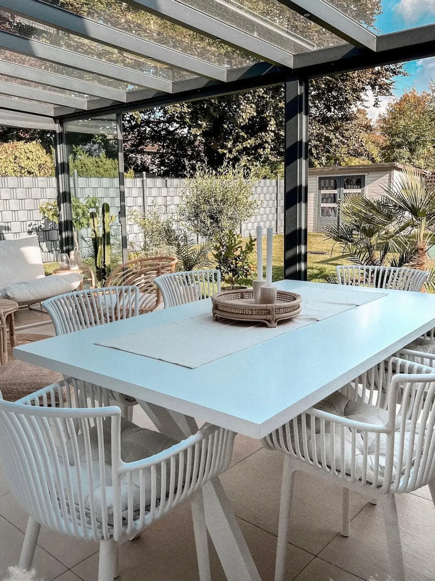 Set di 4 sedie da giardino PESARO Bianco