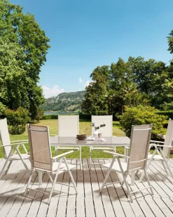Set di 6 sedie da giardino CATANIA Metallo Beige