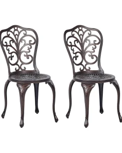 Set di 2 sedie da giardino TRIORA Metallo Marrone