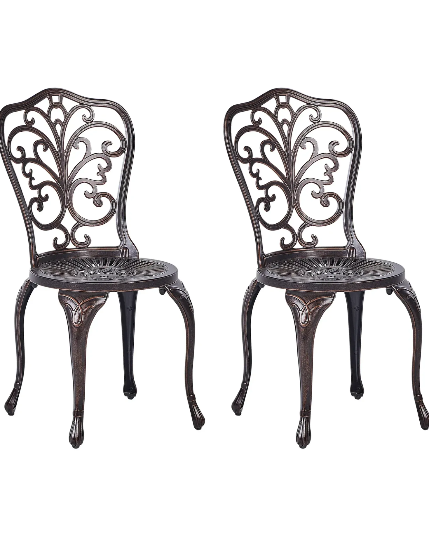 Set di 2 sedie da giardino TRIORA Metallo Marrone