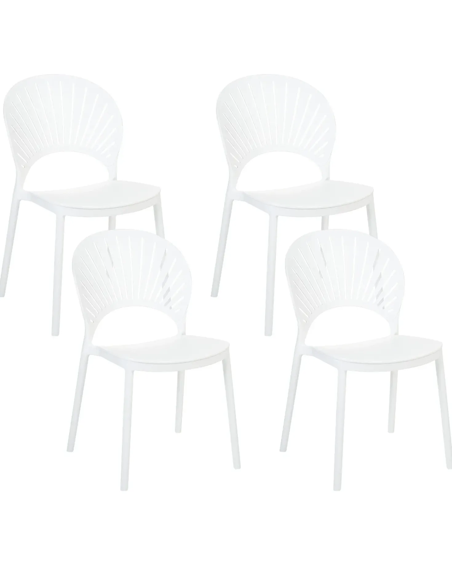 Set di 4 sedie da giardino OSTIA Bianco