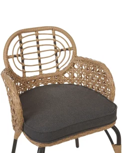 Set di 6 sedie da giardino con cuscini PRATELLO Rattan sintetico (PE) Naturale
