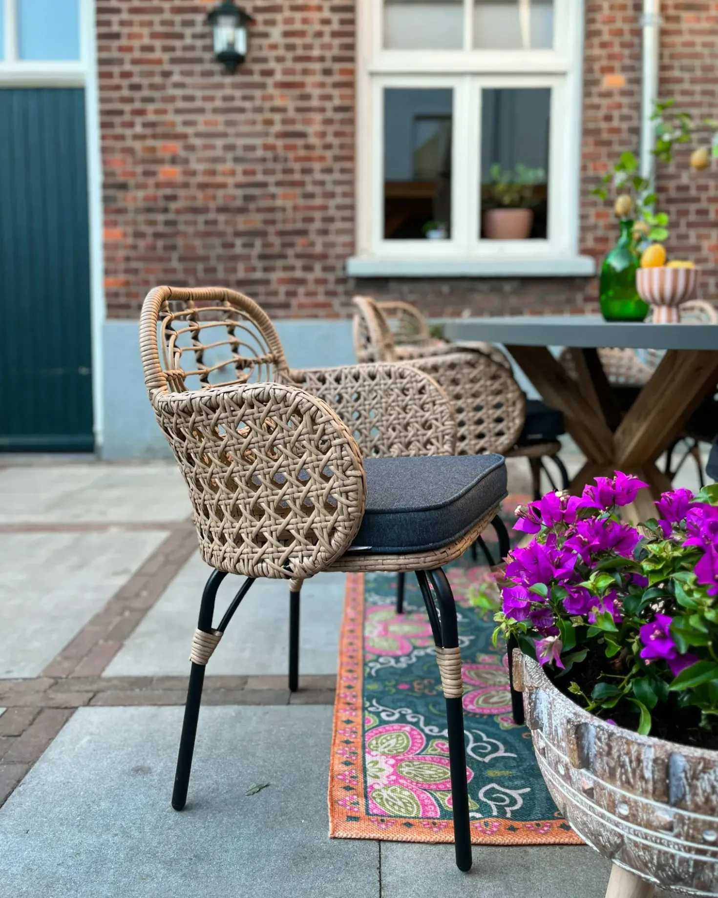 Set di 6 sedie da giardino con cuscini PRATELLO Rattan sintetico (PE) Naturale
