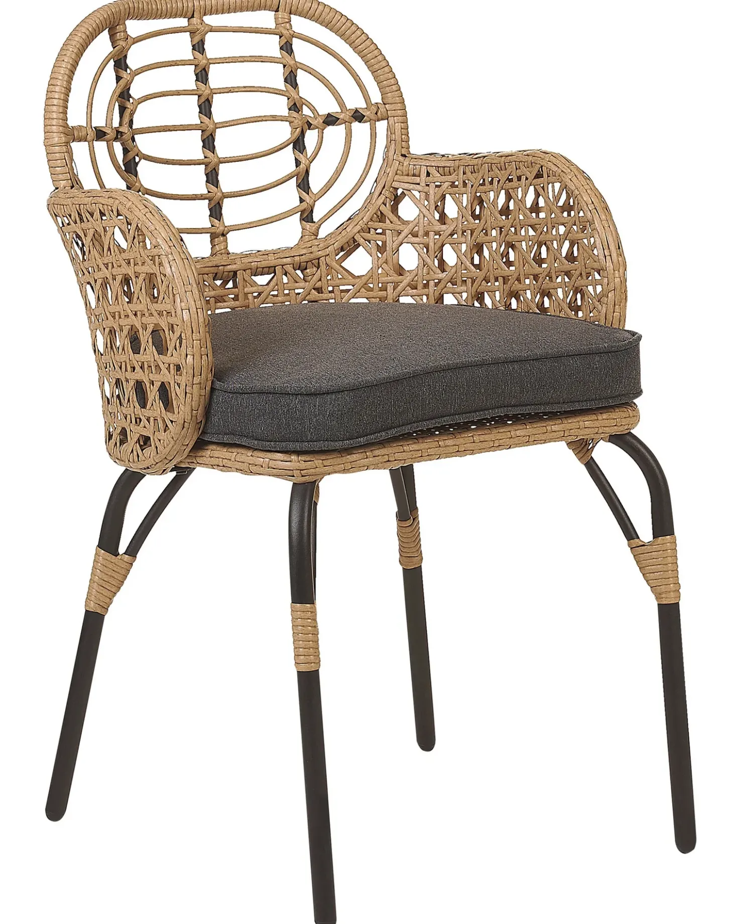 Set di 6 sedie da giardino con cuscini PRATELLO Rattan sintetico (PE) Naturale