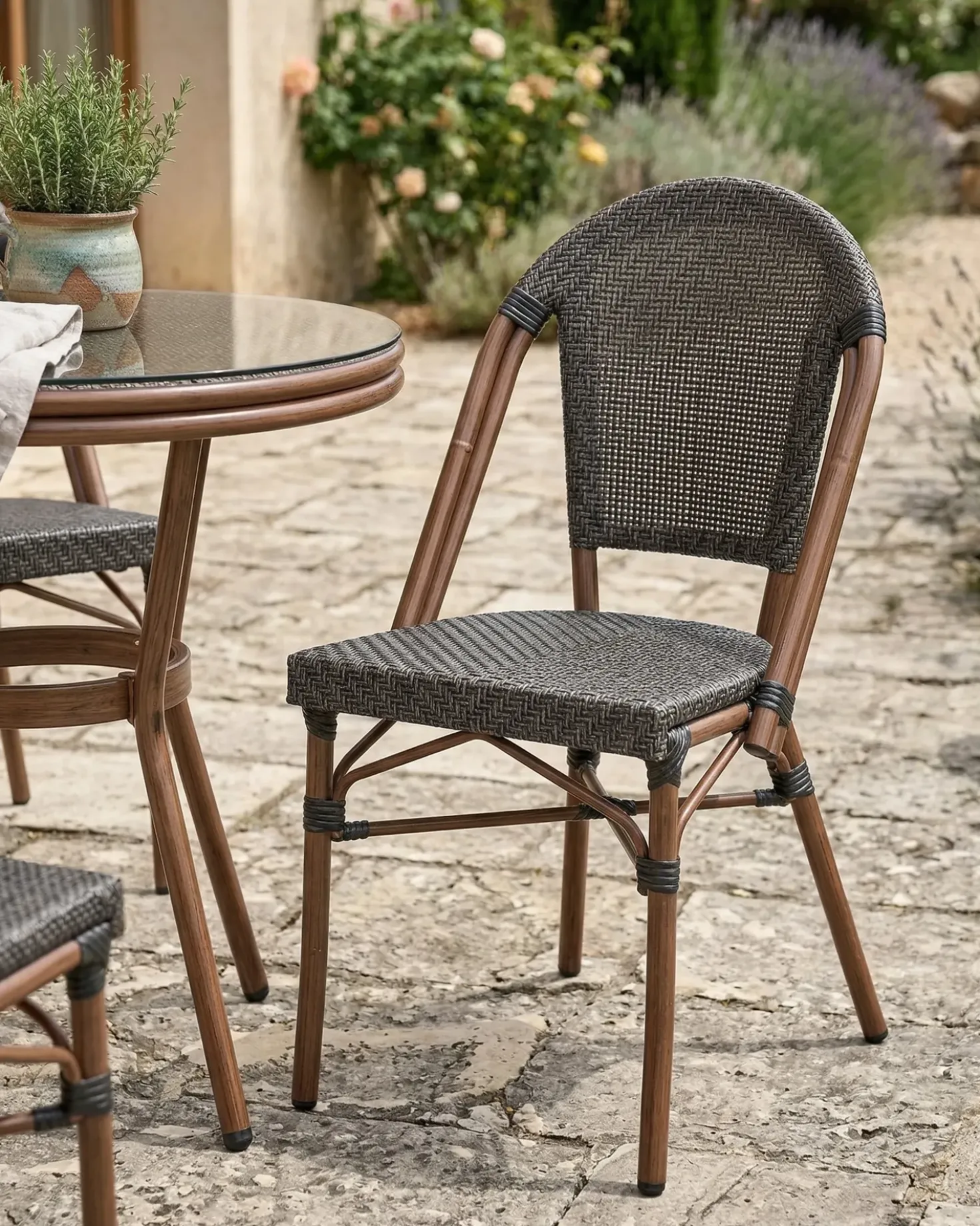 Set di 4 sedie da giardino RIFREDDO Rattan sintetico (PE) Grigio