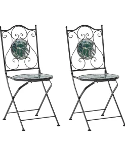 Set di 2 sedie da giardino COZZANA Metallo Nero
