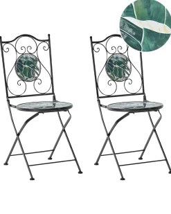 Set di 2 sedie da giardino COZZANA Metallo Nero