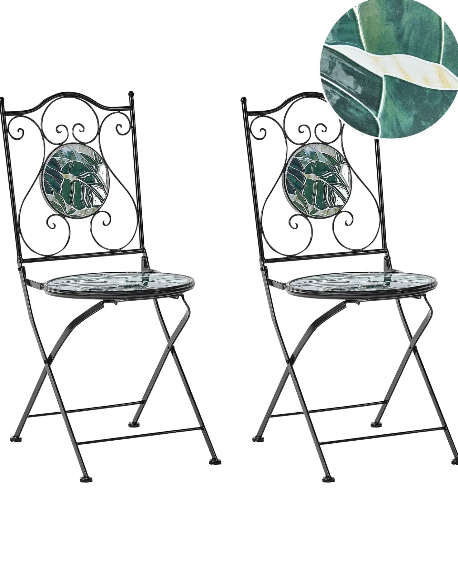 Set di 2 sedie da giardino COZZANA Metallo Nero