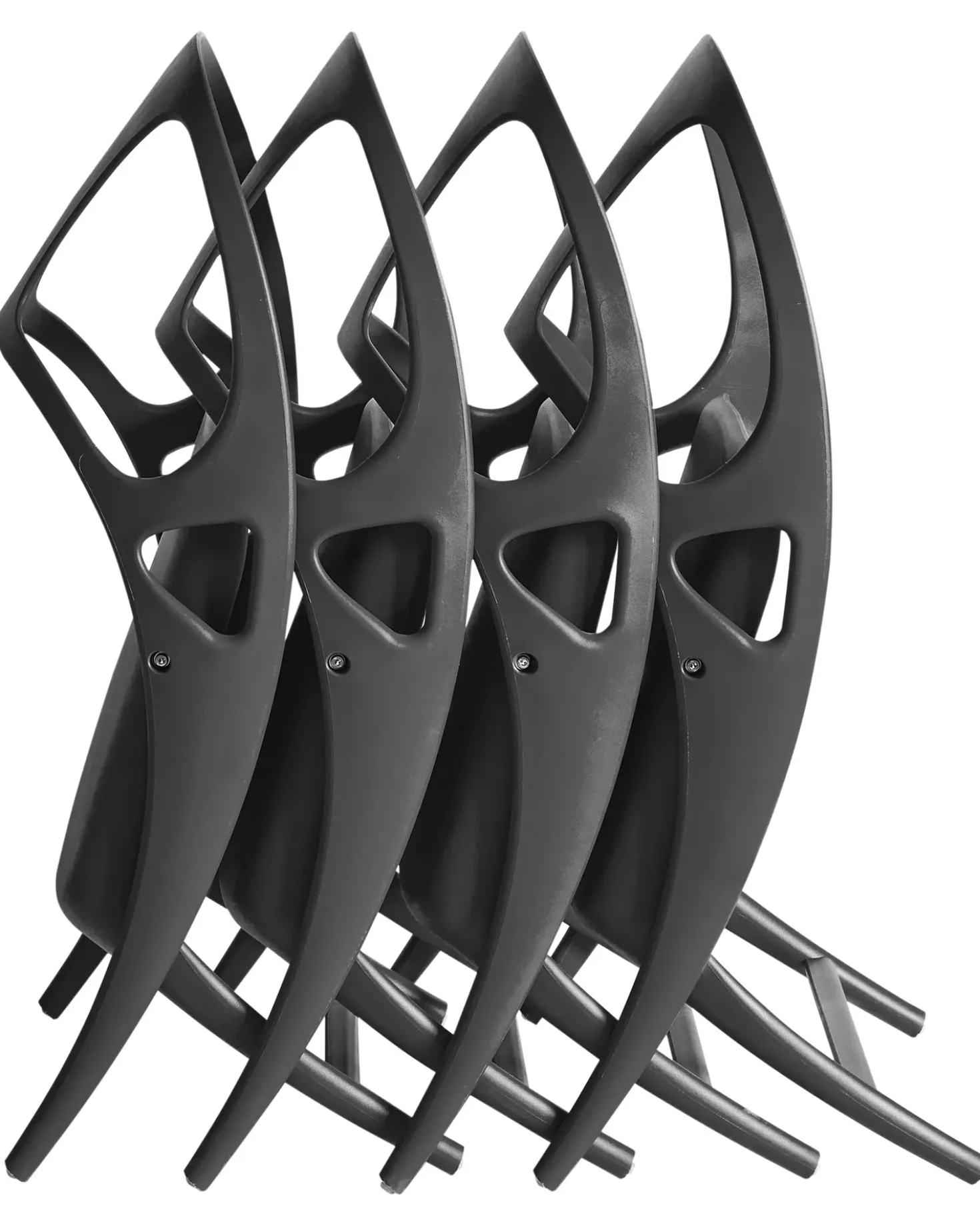 Set di 4 sedie da giardino NEMI Pieghevole Nero