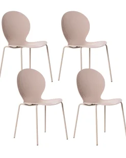 Set di 4 sedie da giardino MILOS Impilabile Beige