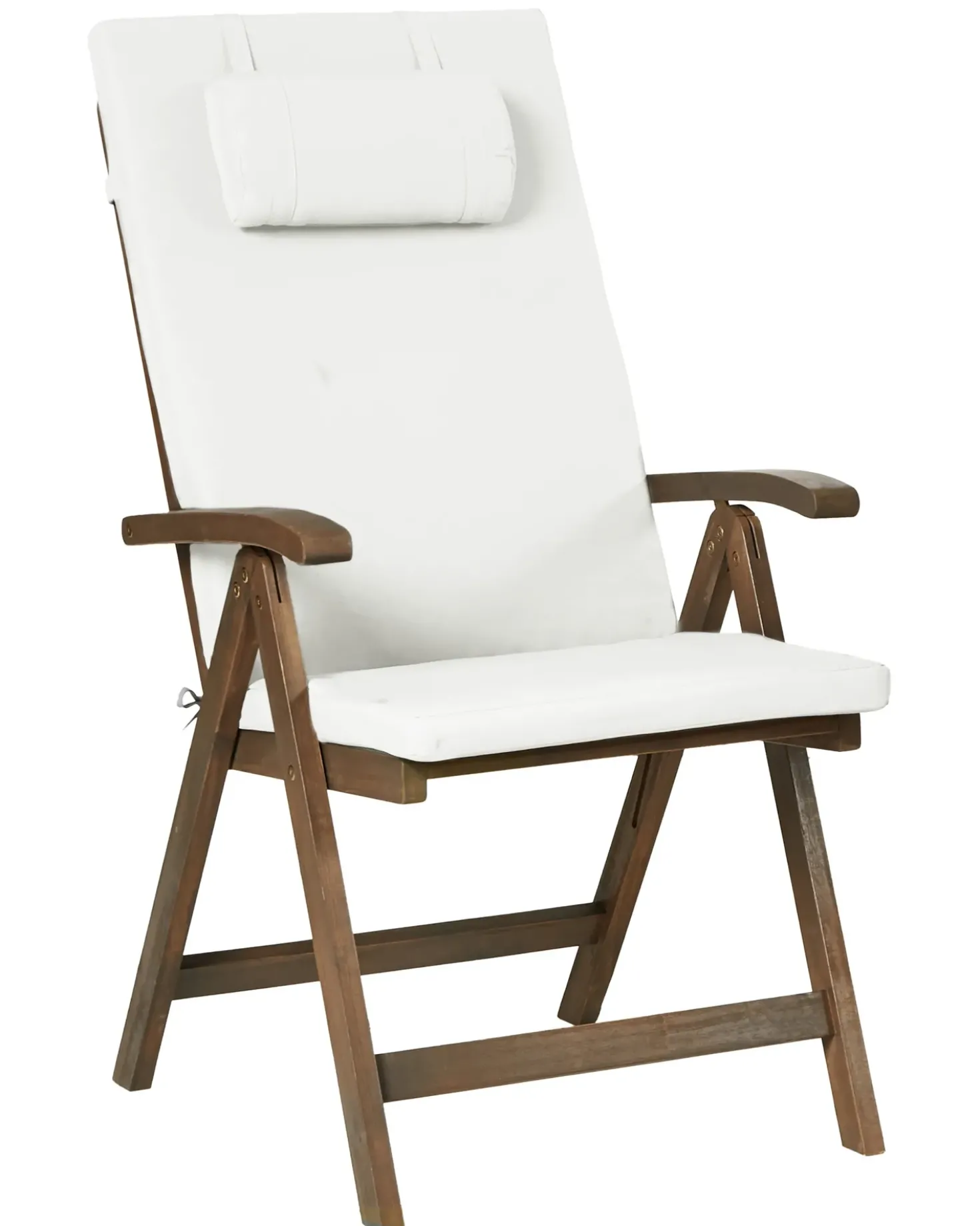 Set di 2 sedie da giardino con cuscini AMANTEA PREMIUM Legno d'acacia Bianco sporco