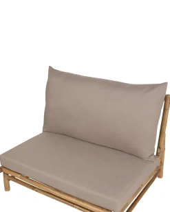 Set di 2 sedie da giardino con cuscini TODI Bambù Tortora