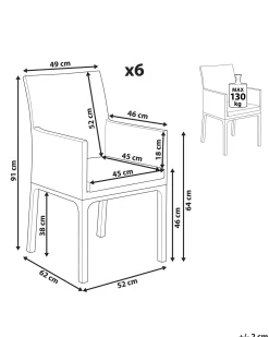 Set di 6 sedie da giardino BACOLI Tessuto Grigio scuro