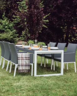 Set di 6 sedie da giardino BACOLI Tessuto Grigio scuro