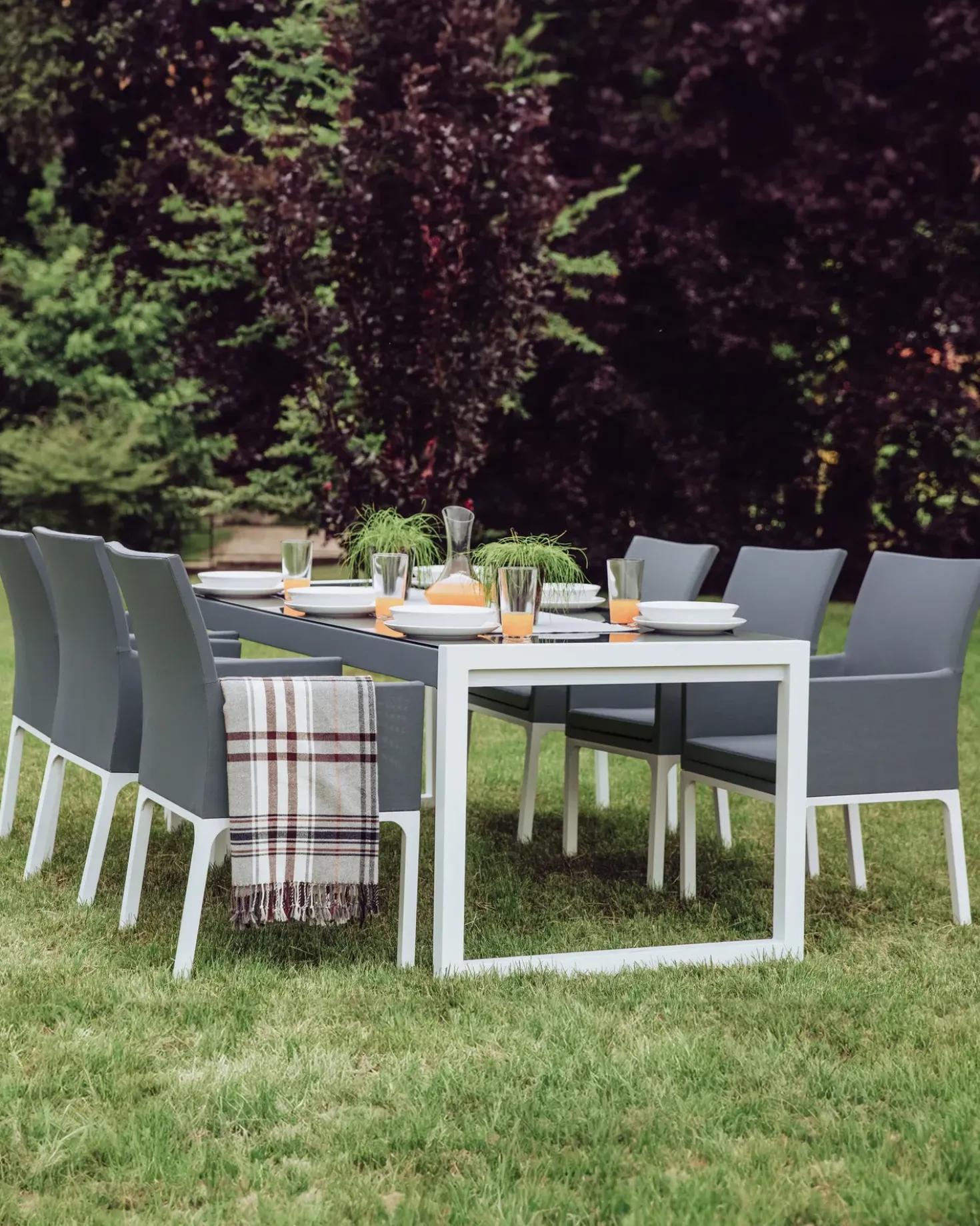 Set di 6 sedie da giardino BACOLI Tessuto Grigio scuro