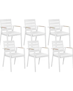 Set di 6 sedie da giardino TAVIANO Metallo Bianco