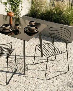 Set di 2 sedie da giardino PISTOIA Metallo Nero