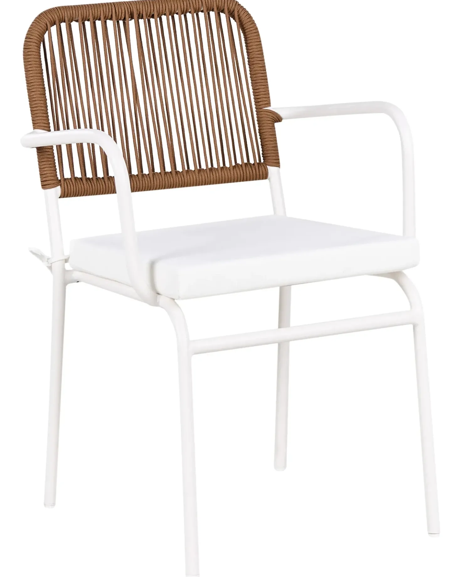 Set di 8 sedie da giardino con cuscini TACENO Metallo Bianco