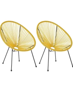 Set di 2 sedie da giardino ACAPULCO II Rattan sintetico (PE) Giallo