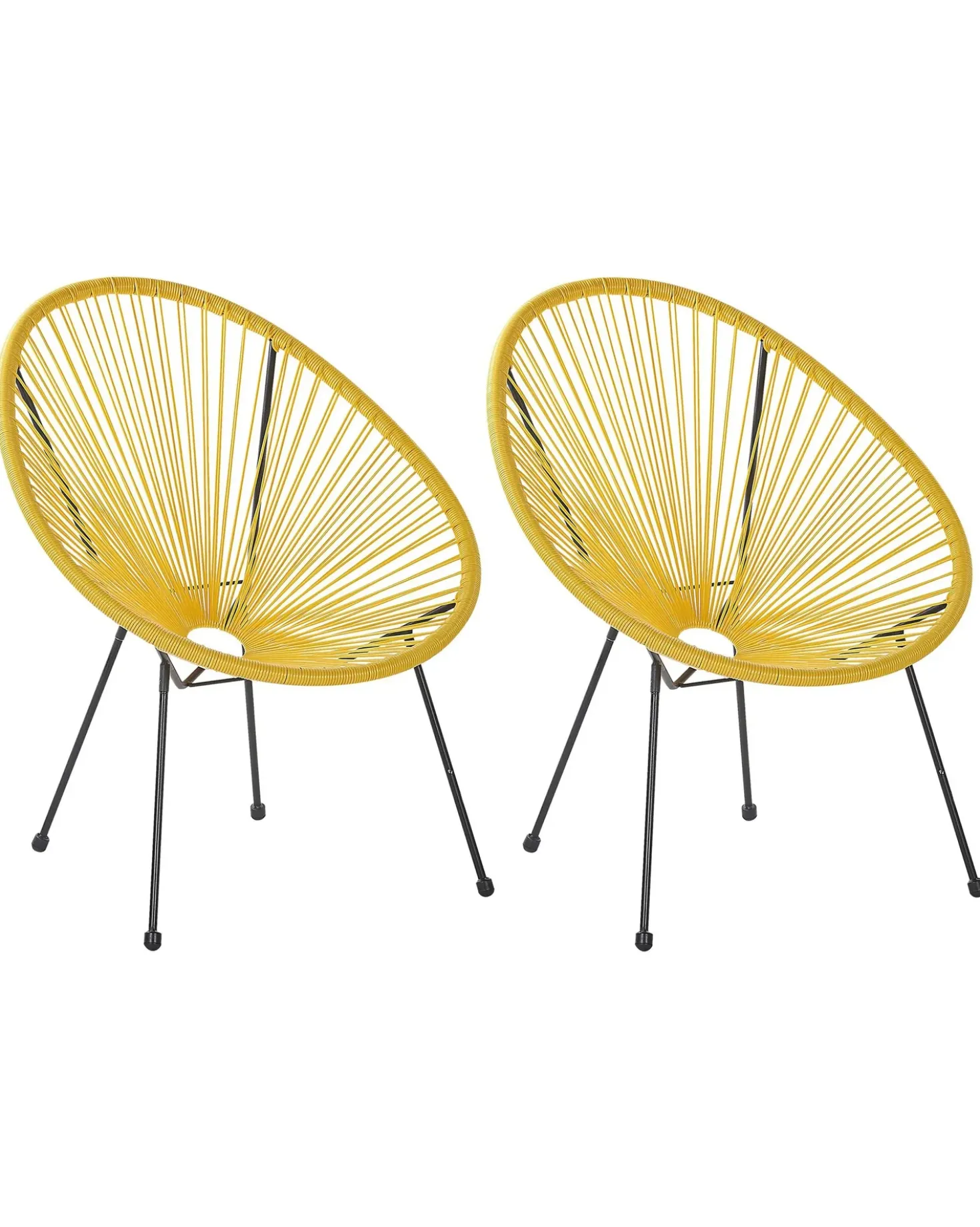 Set di 2 sedie da giardino ACAPULCO II Rattan sintetico (PE) Giallo