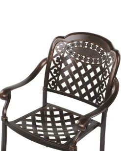 Set di 4 sedie da giardino con cuscini MANFRIA Metallo Marrone scuro