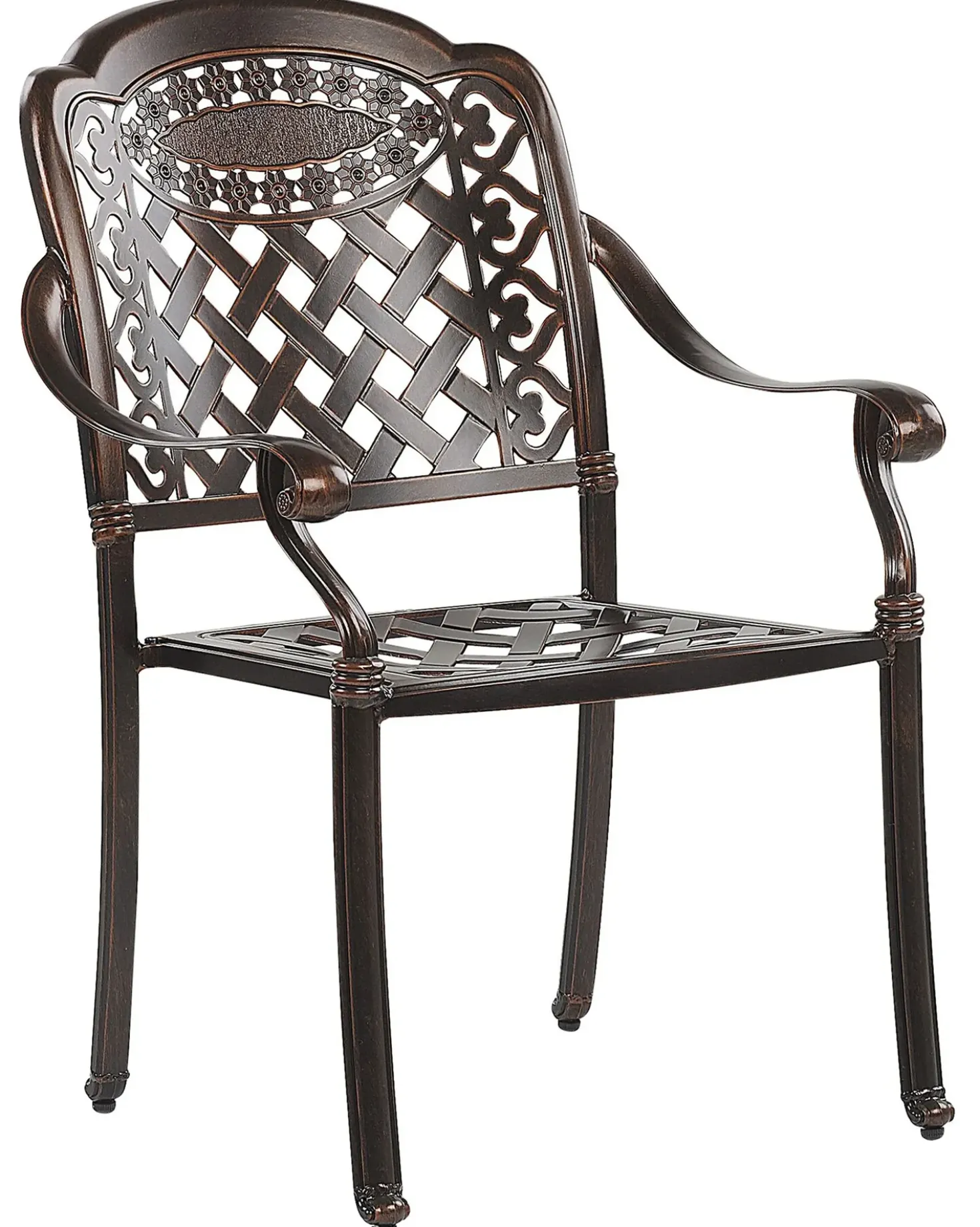 Set di 4 sedie da giardino con cuscini MANFRIA Metallo Marrone scuro