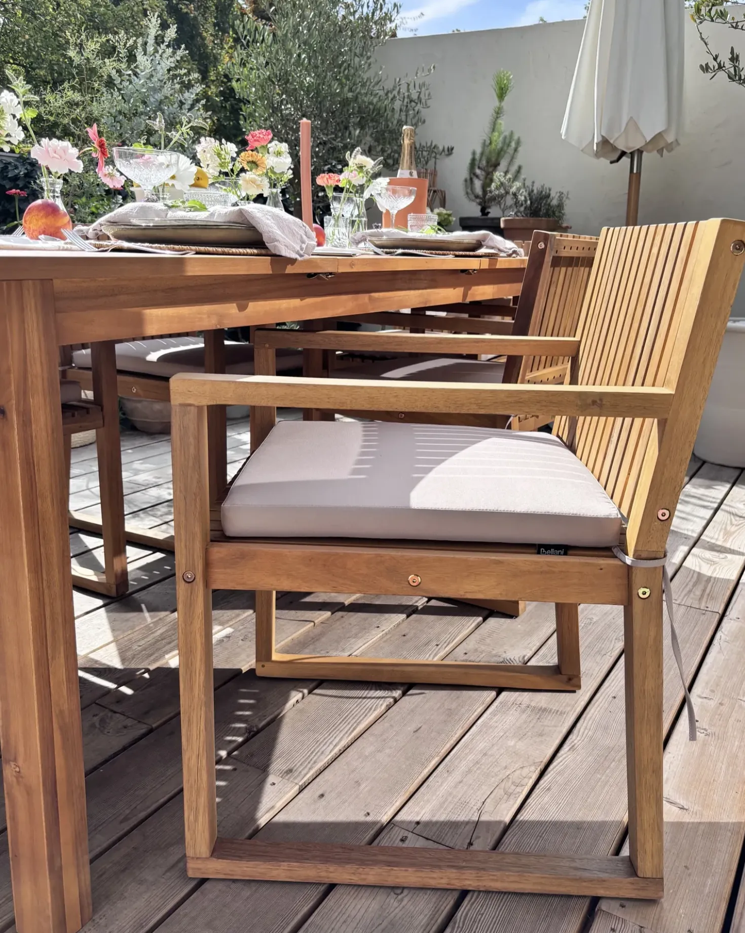 Set di 2 sedie da giardino SASSARI II Legno di acacia certificato Marrone chiaro