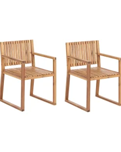 Set di 2 sedie da giardino SASSARI II Legno di acacia certificato Marrone chiaro