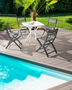 Set di 4 sedie da giardino TALCA Grigio scuro