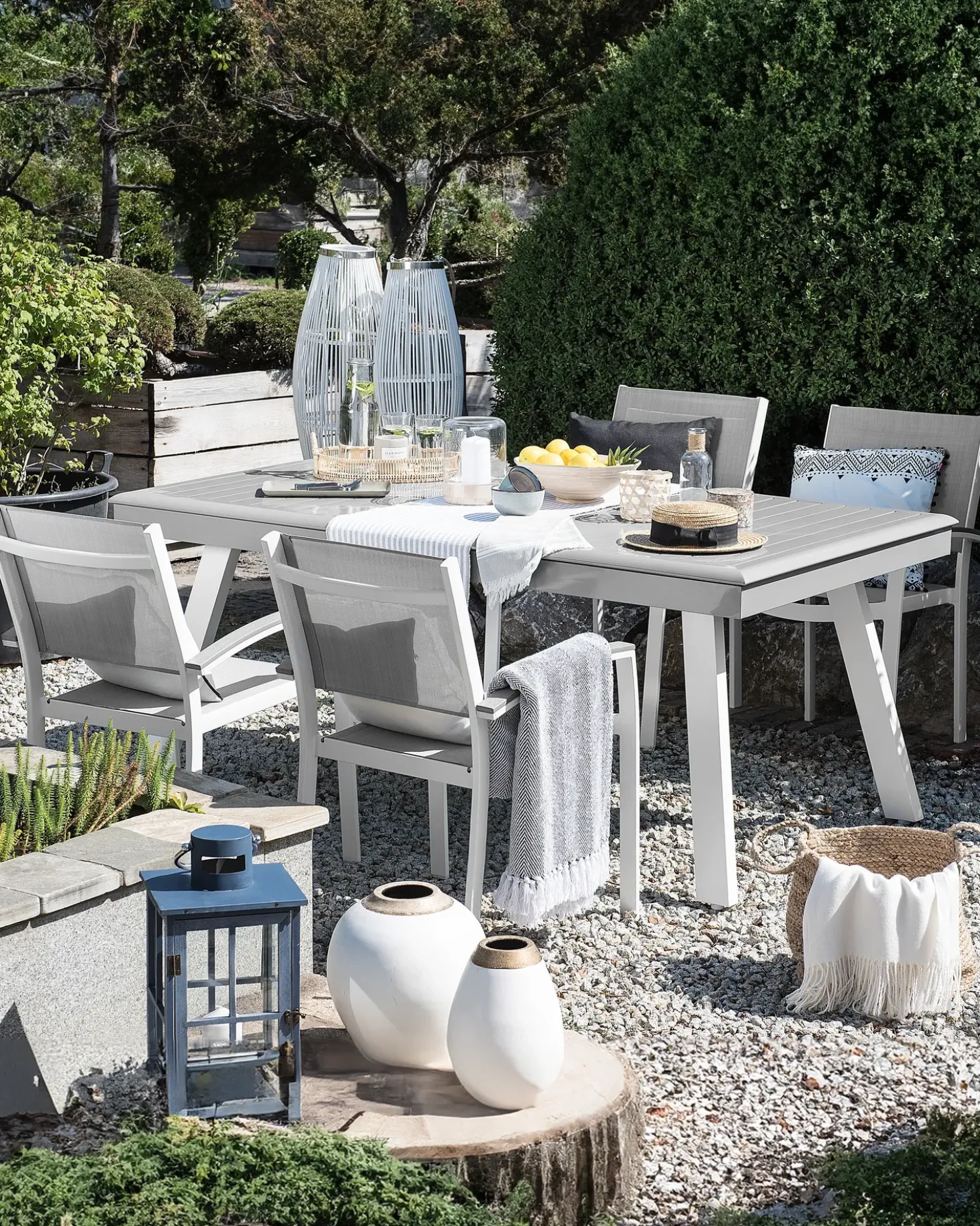 Set di 4 sedie da giardino PERETA Metallo Grigio