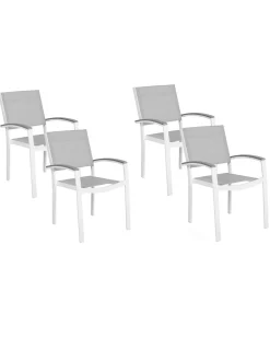 Set di 4 sedie da giardino PERETA Metallo Grigio