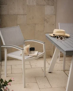 Set di 4 sedie da giardino PERETA Metallo Grigio