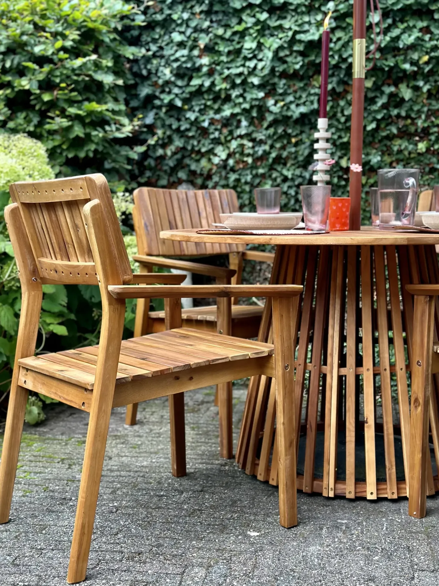 Set di 2 sedie da giardino AGELLO Legno d'acacia Marrone